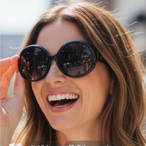 Authentic CHANEL Black Oversized Sunglasses Retro-Inspired